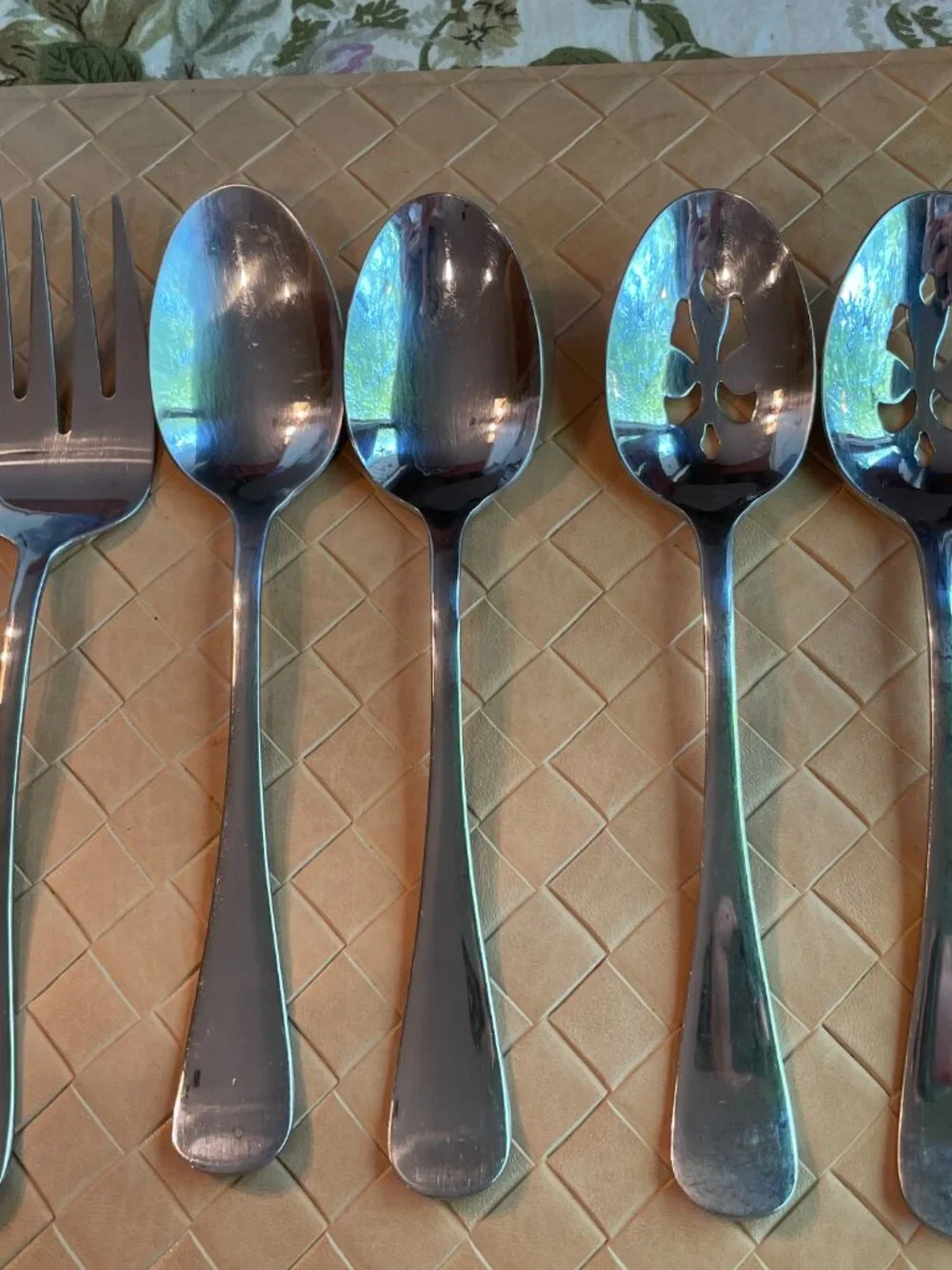 Wedgewood Flatware 2 Serving Spoons & 1 Fork Set of 3 Unknown Pattern